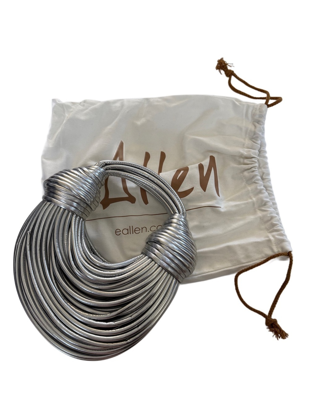 e.Allen Metallic Silver Statement Hobo Shoulder Bag